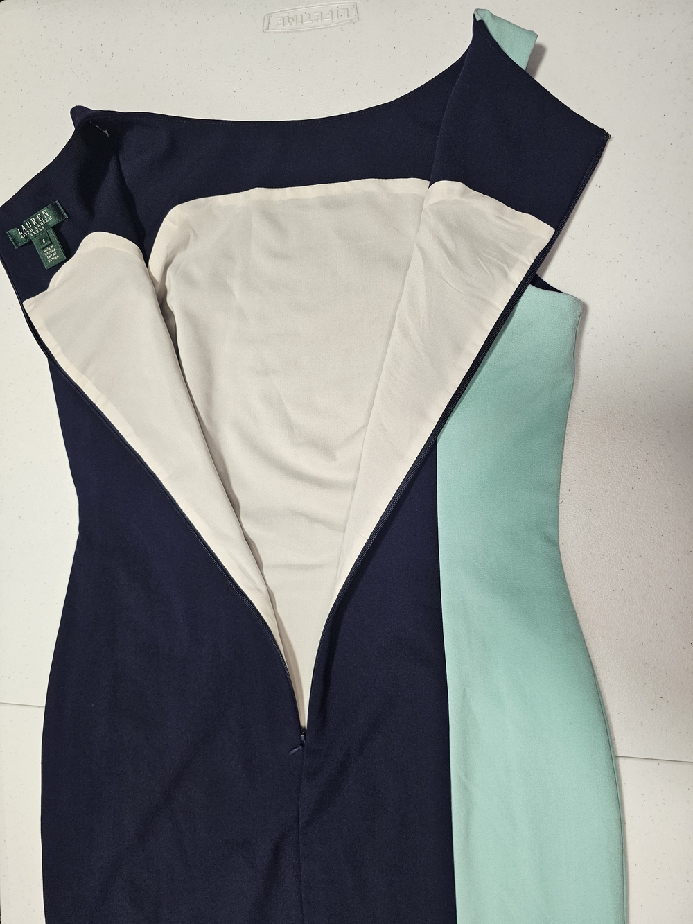 Lauren Ralph Lauren Sleeveless Color-block Sheath Shift Dress - Picture 8 of 16